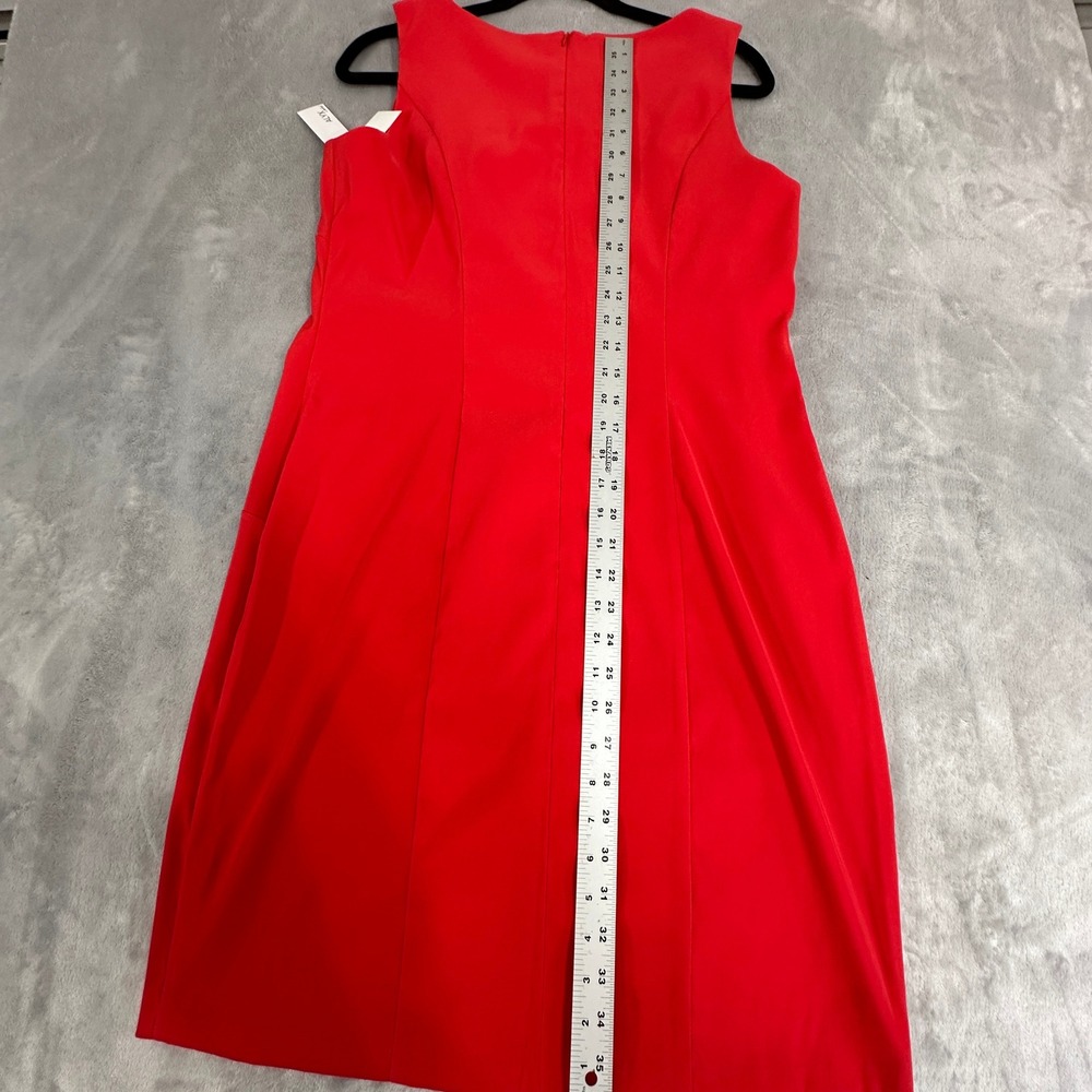 Alyx Limited Tangerine Red Sleeveless Sheath Dress Size 14 0306J08 - Picture 8 of 9